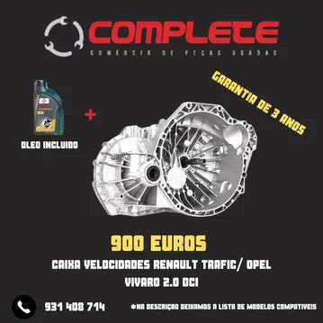 Caixa velocidades recondicionada RENAULT TRAFIC/OPEL VIVARO 2.0 DCI